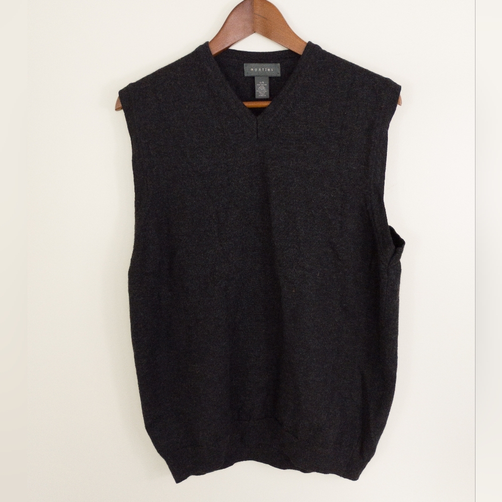 Mantles 100% Merino Wool Sleeveless Vest Size Large
